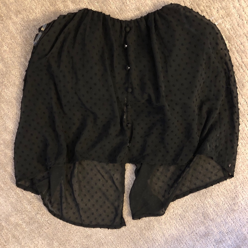 Black polka dot crop top